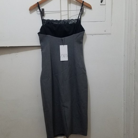 NWT LACE GRAY MNI DRESS - Picture 8 of 9